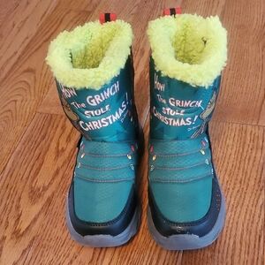 Skechers Grinch Christmas Light Up Kids Boots